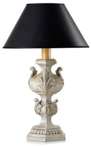 Casa Padrino luxury baroque table lamp antique gray / black Ø 18 x H. 46.5 cm - Magnificent baroque style desk lamp with round lampshade - Luxury quality - Made in Italy