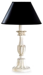 Casa Padrino luxury baroque table lamp antique cream white / black Ø 16 x H. 44.5 cm - Magnificent baroque style desk lamp with round lampshade - Luxury quality - Made in Italy
