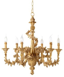 Casa Padrino luxury baroque chandelier antique natural / antique gold Ø 69 x H. 72 cm - Magnificent baroque style living room chandelier - Noble & Magnificent - Luxury quality - Made in Italy