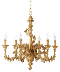 Casa Padrino lustre baroque de luxe naturel antique / or antique Ø 69 x H. 72 cm - Magnifique lustre de salon de style baroque - Noble & Magnifique - Qualité de luxe - Fabriqué en Italie