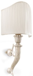 Casa Padrino applique murale baroque de luxe argent antique / blanc 8 x 18 x H. 47 cm - Magnifique applique de style baroque - Luminaires baroques - Qualité de luxe - Fabriquée en Italie