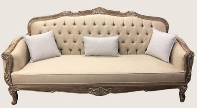 Casa Padrino sofá barroco de lujo beige / marrón - Magnífico sofá de salón - Muebles de salón estilo barroco - Muebles de lujo estilo barroco - Muebles barrocos