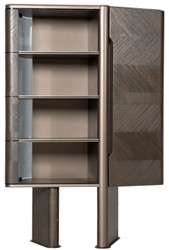 Casa Padrino vitrine de luxe marron foncé / bronze 105,95 x 48,15 x H. 170 cm - Vitrine avec porte - Meubles d'hôtel - Meubles de luxe - Collection de luxe
