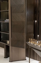 Casa Padrino vitrine de luxe marron foncé / bronze 105,95 x 48,15 x H. 170 cm - Vitrine avec porte - Meubles d'hôtel - Meubles de luxe - Collection de luxe
