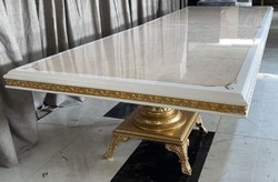 Casa Padrino luxury baroque dining table cream / white / gold 500 cm - Huge dining room table - Dining room furniture in baroque style - Baroque furniture - Noble & Magnificent