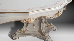 Casa Padrino table à manger baroque de luxe ivoire / multicolore / or 700 cm - Immense table de salle à manger de style baroque - Meubles de salle à manger baroques - Fabriqué en Italie