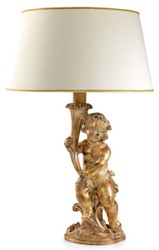 Casa Padrino lampada da tavolo barocco di lusso oro antico / bianco oro Ø 20 x A. 54,5 cm - Magnifica lampada da scrivania in stile barocco con paralume - Qualità di lusso - Fatto in Italia