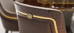 Luxus Esszimmer Set Esstisch und 10 Stühle Grau Braun Gold Luxus Esszimmer Set Esstisch und 10 Stühle Grau Braun Gold