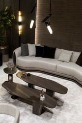 Casa Padrino conjunto de 2 mesas de centro de lujo marrón oscuro / bronce - Mesas de salón de lujo - Muebles de salón - Muebles de hotel - Muebles de lujo