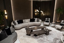Casa Padrino conjunto de 2 mesas de centro de lujo marrón oscuro / bronce - Mesas de salón de lujo - Muebles de salón - Muebles de hotel - Muebles de lujo