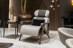 Casa Padrino mesa auxiliar de lujo de 3 patas gris / negro / bronce Ø 53 x A. 55,16 cm - Mesa auxiliar de salón redonda - Mesa de hotel - Muebles de salón - Muebles de hotel - Calidad de lujo