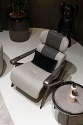 Casa Padrino mesa auxiliar de lujo de 3 patas gris / negro / bronce Ø 53 x A. 55,16 cm - Mesa auxiliar de salón redonda - Mesa de hotel - Muebles de salón - Muebles de hotel - Calidad de lujo