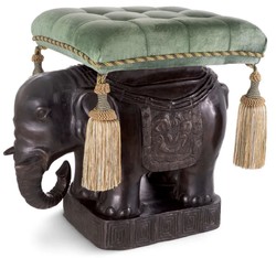 Luxus Aluminium Hocker Sitzhocker Elefant Bronze Türkis Gold