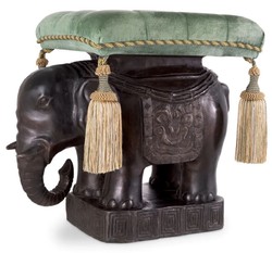 Luxus Aluminium Hocker Sitzhocker Elefant Bronze Türkis Gold