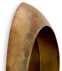Casa Padrino miroir mural de luxe en aluminium laiton vintage Ø 50 cm - Miroir de salon rond - Miroir de chambre - Miroir d'armoire - Meubles de Luxe
