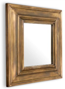 Casa Padrino espejo de pared de lujo de acero inoxidable latón vintage 100 x 13 x A. 100 cm - Espejo de salón cuadrado - Espejo de dormitorio - Espejo de armario - Muebles de Lujo