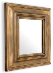 Casa Padrino espejo de pared de lujo de acero inoxidable latón vintage 100 x 13 x A. 100 cm - Espejo de salón cuadrado - Espejo de dormitorio - Espejo de armario - Muebles de Lujo