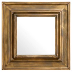 Casa Padrino espejo de pared de lujo de acero inoxidable latón vintage 100 x 13 x A. 100 cm - Espejo de salón cuadrado - Espejo de dormitorio - Espejo de armario - Muebles de Lujo