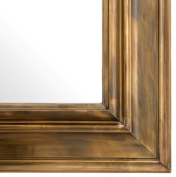 Casa Padrino espejo de pared de lujo de acero inoxidable latón vintage 100 x 13 x A. 100 cm - Espejo de salón cuadrado - Espejo de dormitorio - Espejo de armario - Muebles de Lujo