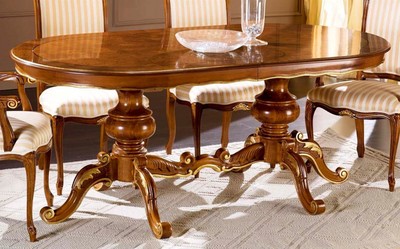 Casa Padrino table à manger baroque de luxe marron / or - Table de salle à manger ovale extensible de style baroque - Meubles de salle à manger baroque - Qualité de Luxe - Fabriqué en Italie
