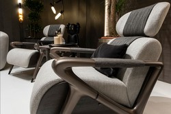 Casa Padrino luxury designer armchair gray / black / dark brown / bronze 80 x 90 x H. 89 cm - Living room armchair - Hotel armchair - Living room furniture - Hotel furniture - Luxury furniture