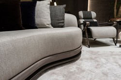 Casa Padrino luxury designer armchair gray / black / dark brown / bronze 80 x 90 x H. 89 cm - Living room armchair - Hotel armchair - Living room furniture - Hotel furniture - Luxury furniture