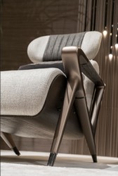 Casa Padrino luxury designer armchair gray / black / dark brown / bronze 80 x 90 x H. 89 cm - Living room armchair - Hotel armchair - Living room furniture - Hotel furniture - Luxury furniture