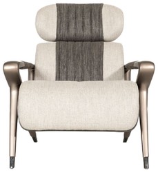 Casa Padrino luxury designer armchair gray / black / dark brown / bronze 80 x 90 x H. 89 cm - Living room armchair - Hotel armchair - Living room furniture - Hotel furniture - Luxury furniture