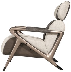 Casa Padrino luxury designer armchair gray / black / dark brown / bronze 80 x 90 x H. 89 cm - Living room armchair - Hotel armchair - Living room furniture - Hotel furniture - Luxury furniture
