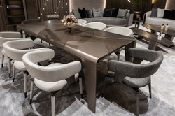 Casa Padrino table à manger de luxe marron foncé / bronze 235 x 110 x H. 77 cm - Table de salle à manger rectangulaire - Meubles de salle à manger - Meubles d'hôtel - Meubles de luxe
