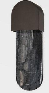 Casa Padrino Luxus Marmor LED Wandleuchte Schwarz 13,34 x 8,26 x H. 40,64 cm - Wohnzimmer Wandleuchte - Hotel Wandleuchte - Restaurant Wandleuchte - Luxus Leuchten - Luxus Interior