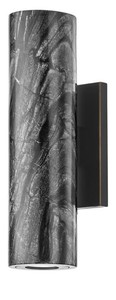 Casa Padrino applique murale LED de luxe en marbre noir / laiton 6,35 x 8,89 x H. 25,4 cm - Applique murale de salon - Applique murale hôtel - Applique murale restaurant - Luminaires de luxe