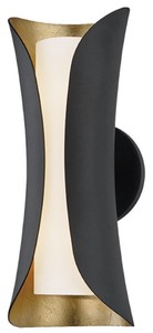 Casa Padrino applique murale LED de luxe noir / or / blanc 12,7 x 13,97 x H. 34,29 cm - Applique murale de salon - Applique murale hôtel - Applique murale restaurant - Luminaires de luxe