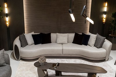 Casa Padrino Luxus Sofa Grau / Dunkelbraun / Bronze 370 x 103 x H. 76 cm - Wohnzimmer Sofa - Hotel Sofa - Wohnzimmer Möbel - Hotel Möbel - Luxus Möbel - Luxus Kollektion