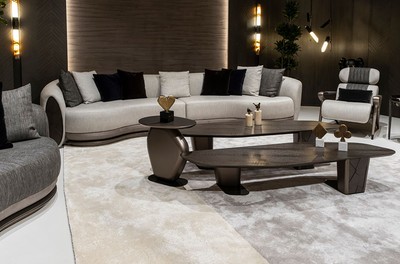 Casa Padrino Luxus Sofa Grau / Dunkelbraun / Bronze 370 x 103 x H. 76 cm - Wohnzimmer Sofa - Hotel Sofa - Wohnzimmer Möbel - Hotel Möbel - Luxus Möbel - Luxus Kollektion