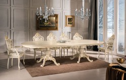 Casa Padrino ensemble de salle à manger baroque de luxe ivoire / multicolore / or - 1 Table à manger 350 cm & 10 chaises de salle à manger - Meubles baroque