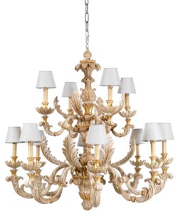 Casa Padrino lustre baroque de luxe naturel / blanc Ø 114 cm