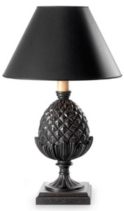 Casa Padrino luxury baroque table lamp antique black / black Ø 21 x H. 48,5 cm