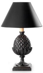 Casa Padrino luxury baroque table lamp antique black / black Ø 21 x H. 48,5 cm