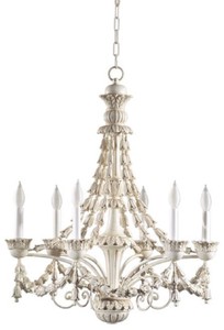Casa Padrino luxury baroque chandelier white / beige Ø 63 x H. 82 cm