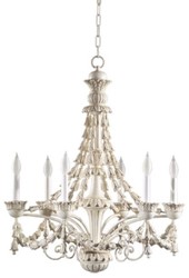 Prunkvoller Luxus Barock Massivholz Kronleuchter Weiß Beige