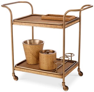 Casa Padrino chariot de service de luxe naturel / laiton vintage