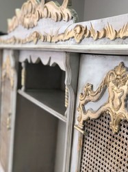 Casa Padrino armadio da sala da pranzo barocco di lusso grigio antico / oro antico
