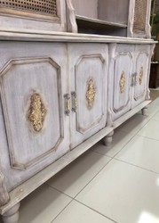 Casa Padrino armadio da sala da pranzo barocco di lusso grigio antico / oro antico