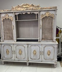 Casa Padrino armadio da sala da pranzo barocco di lusso grigio antico / oro antico