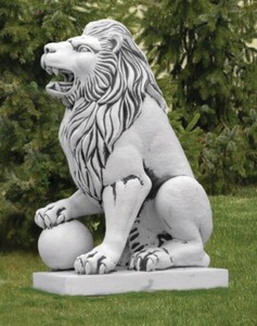 Casa Padrino scultura per la decorazione del giardino barocco leone grigio A. 128 cm - Lato destro