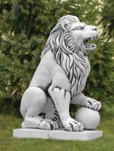 Casa Padrino scultura per la decorazione del giardino barocco leone grigio A. 128 cm - Lato sinistro