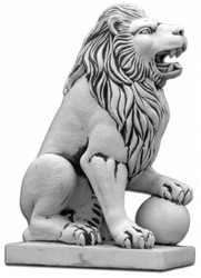 Casa Padrino scultura per la decorazione del giardino barocco leone grigio A. 128 cm - Lato sinistro