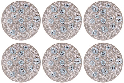 Casa Padrino luxury ceramic plates set of 6 brown Ø 32 cm - Made in Italy