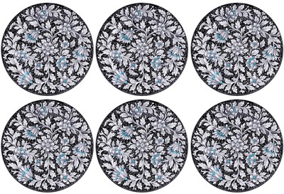 Casa Padrino luxury ceramic plates set of 6 black Ø 32 cm - Made in Italy Casa Padrino luxury ceramic plates set of 6 black Ø 32 cm - Made in Italy